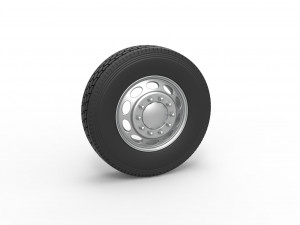 Front custom wheel of semi truck Version 20 Scale 1 to 25 3D Print Model