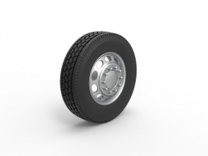 Front custom wheel of semi truck Version 20 Scale 1 to 25 3D 打印模型