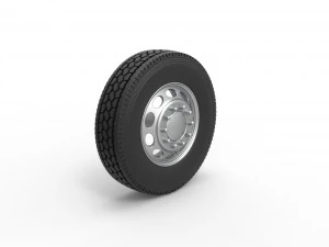 Front custom wheel of semi truck Version 20 Scale 1 to 25 3D Print Model
