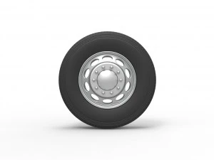 Front custom wheel of semi truck Version 20 Scale 1 to 25 3D Print Model