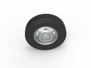 Front custom wheel of semi truck Version 20 Scale 1 to 25 3D 打印模型