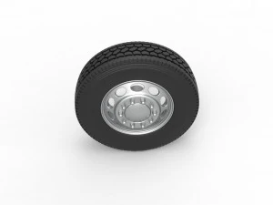 Front custom wheel of semi truck Version 20 Scale 1 to 25 3D Print Model