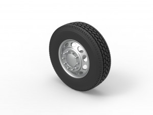 Front custom wheel of semi truck Version 20 Scale 1 to 25 3D 打印模型