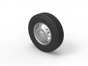 Front custom wheel of semi truck Version 20 Scale 1 to 25 3D Print Model