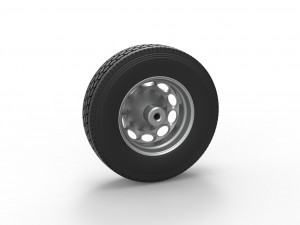Front custom wheel of semi truck Version 20 Scale 1 to 25 3D 打印模型