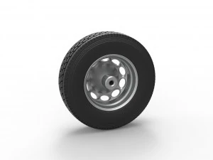 Front custom wheel of semi truck Version 20 Scale 1 to 25 3D Print Model