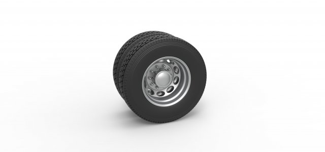 Rear custom wheel of semi truck Version 20 Scale 1 to 25 3D प्रिंट मॉडल .c4d .max .obj .3ds .fbx .stl .blend 