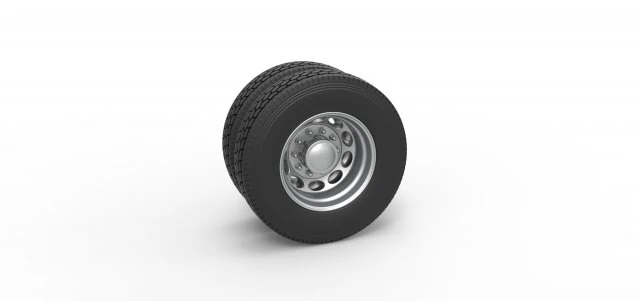 Rear custom wheel of semi truck Version 20 Scale 1 to 25 3D Print Model .c4d .max .obj .3ds .fbx .stl .blend