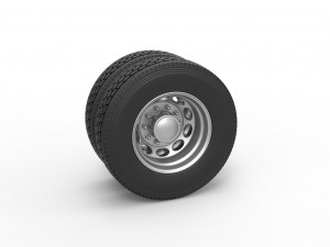 Rear custom wheel of semi truck Version 20 Scale 1 to 25 3Dプリントモデル