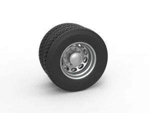 Ruota posteriore personalizzata del semirimorchio Versione 20 Scala da 1 a 25 Modello di stampa 3D