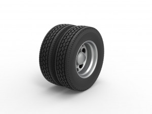 Rear custom wheel of semi truck Version 20 Scale 1 to 25 3D प्रिंट मॉडल