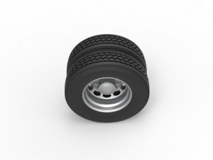 Rear custom wheel of semi truck Version 20 Scale 1 to 25 3D प्रिंट मॉडल