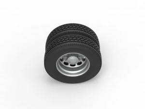 Rear custom wheel of semi truck Version 20 Scale 1 to 25 3D Print Model