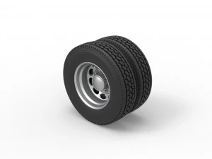 Rear custom wheel of semi truck Version 20 Scale 1 to 25 3D Print Model