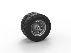 Rear custom wheel of semi truck Version 20 Scale 1 to 25 3D प्रिंट मॉडल