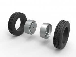 Rear custom wheel of semi truck Version 20 Scale 1 to 25 3D प्रिंट मॉडल