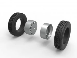 Rear custom wheel of semi truck Version 20 Scale 1 to 25 3D Print Model