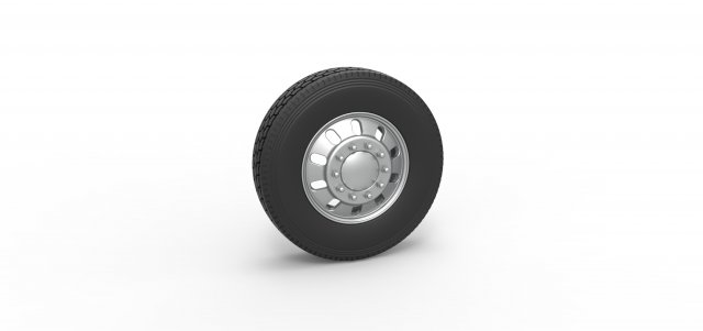 Front custom wheel of semi truck Version 21 Scale 1 to 25 3D-printmodel .c4d .max .obj .3ds .fbx .stl .blend 
