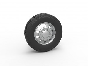 Front custom wheel of semi truck Version 21 Scale 1 to 25 3D-printmodel