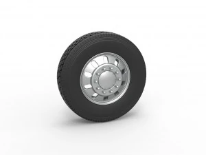 Front custom wheel of semi truck Version 21 Scale 1 to 25 3D Print Model