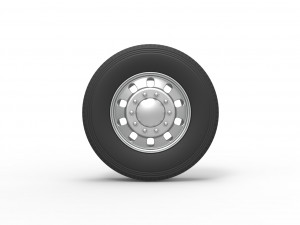 Front custom wheel of semi truck Version 21 Scale 1 to 25 3D-printmodel