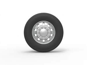 Front custom wheel of semi truck Version 21 Scale 1 to 25 3D Print Model