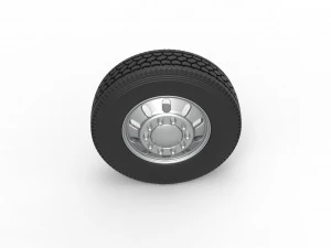 Front custom wheel of semi truck Version 21 Scale 1 to 25 3D Print Model