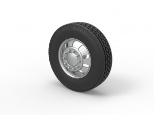 Front custom wheel of semi truck Version 21 Scale 1 to 25 3D-printmodel