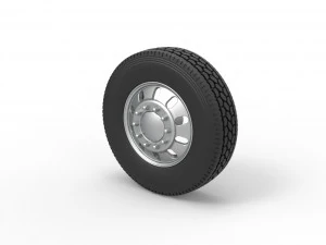 Front custom wheel of semi truck Version 21 Scale 1 to 25 3D Print Model