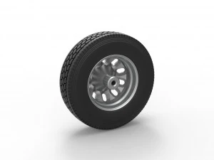 Front custom wheel of semi truck Version 21 Scale 1 to 25 3D Print Model