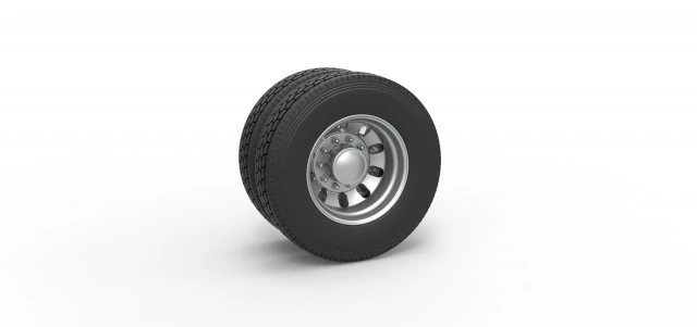 Rear custom wheel of semi truck Version 21 Scale 1 to 25 3D Print Model .c4d .max .obj .3ds .fbx .stl .blend 