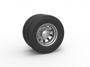 Rear custom wheel of semi truck Version 21 Scale 1 to 25 3D प्रिंट मॉडल
