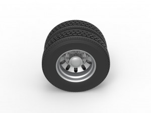 Rear custom wheel of semi truck Version 21 Scale 1 to 25 3D 프린트 모델