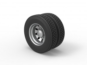 Rear custom wheel of semi truck Version 21 Scale 1 to 25 3D 프린트 모델