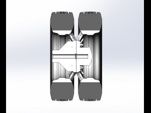 Rear custom wheel of semi truck Version 21 Scale 1 to 25 3D 프린트 모델