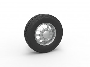 Front custom wheel of semi truck Version 22 Scale 1 to 25 3D-Druckmodell