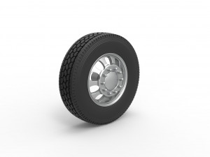 Front custom wheel of semi truck Version 22 Scale 1 to 25 3Dプリントモデル