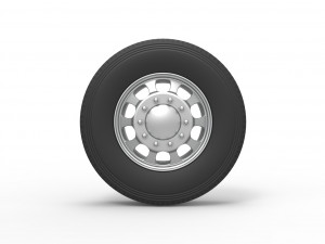 Front custom wheel of semi truck Version 22 Scale 1 to 25 3Dプリントモデル