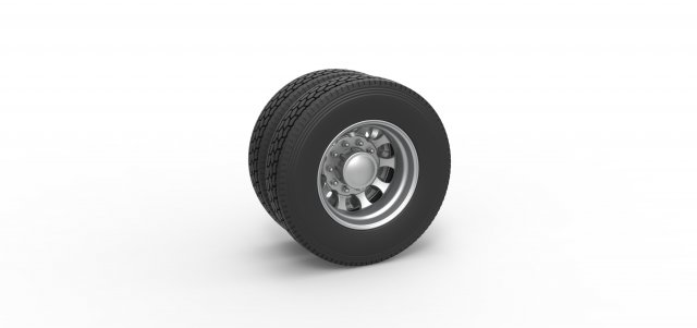 Rear custom wheel of semi truck Version 22 Scale 1 to 25 Model do druku 3D .c4d .max .obj .3ds .fbx .stl .blend 