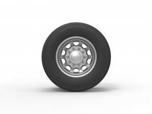 Rear custom wheel of semi truck Version 22 Scale 1 to 25 Model do druku 3D