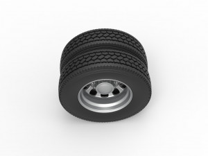 Rear custom wheel of semi truck Version 22 Scale 1 to 25 Model do druku 3D