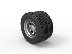 Rear custom wheel of semi truck Version 22 Scale 1 to 25 Model do druku 3D
