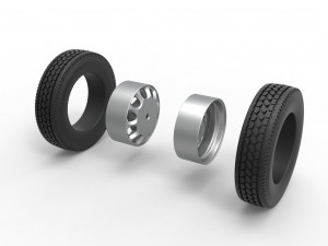 Rear custom wheel of semi truck Version 22 Scale 1 to 25 Model do druku 3D