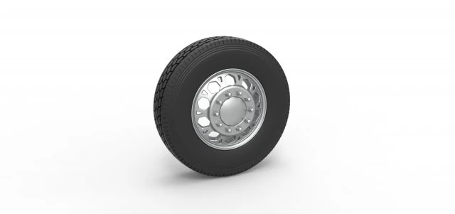 Front custom wheel of semi truck Version 23 Scale 1 to 25 3D Print Model .c4d .max .obj .3ds .fbx .stl .blend 