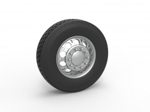 Front custom wheel of semi truck Version 23 Scale 1 to 25 3Dプリントモデル