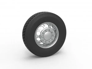 Ruota anteriore personalizzata del semirimorchio Versione 23 Scala da 1 a 25 Modello di stampa 3D