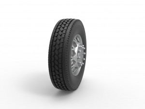 Front custom wheel of semi truck Version 23 Scale 1 to 25 3D Print Model