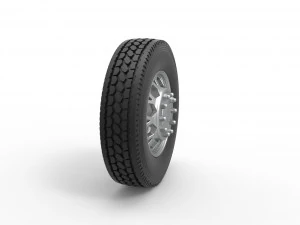 Front custom wheel of semi truck Version 23 Scale 1 to 25 3D Print Model