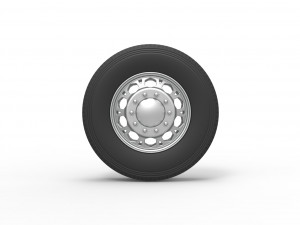 Front custom wheel of semi truck Version 23 Scale 1 to 25 3D Print Model