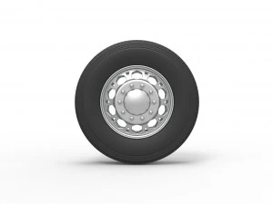 Front custom wheel of semi truck Version 23 Scale 1 to 25 3D Print Model